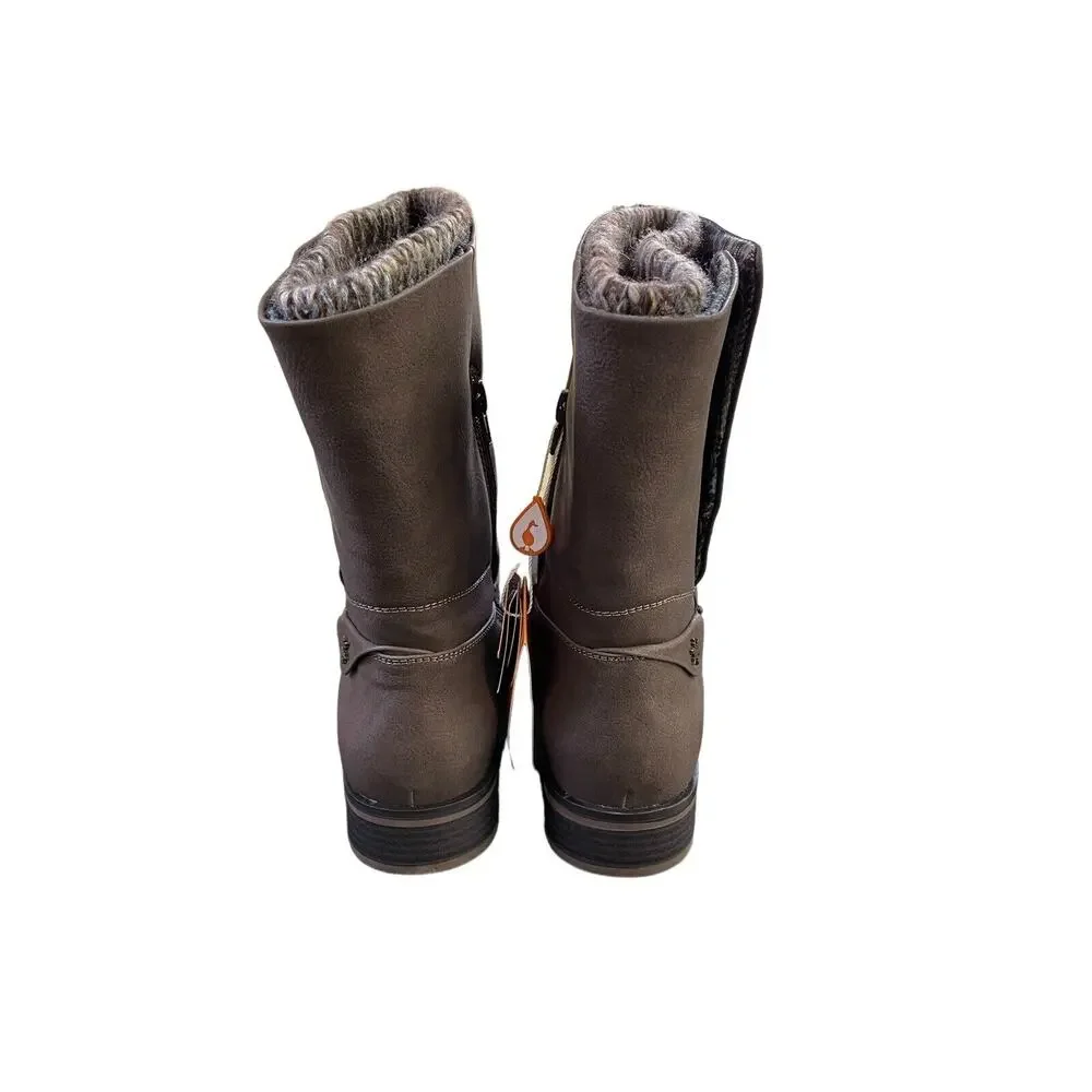 Sporto Boots Women's Calynn Water-Resistant Sock Size 11W Dark Brown Warm Cozy
